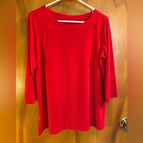 Susan Graver Tops - Susan Graver Vibrant Red Long Sleeve Top